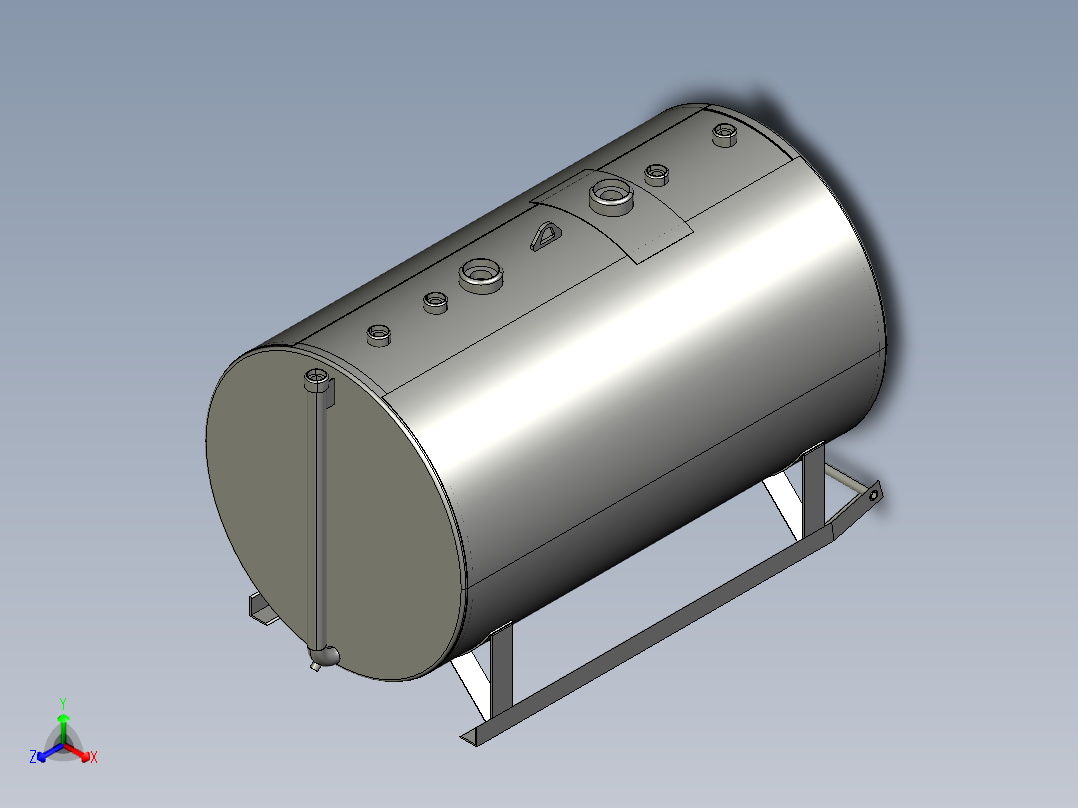 500 加仑 DW UL 142 储罐主视图