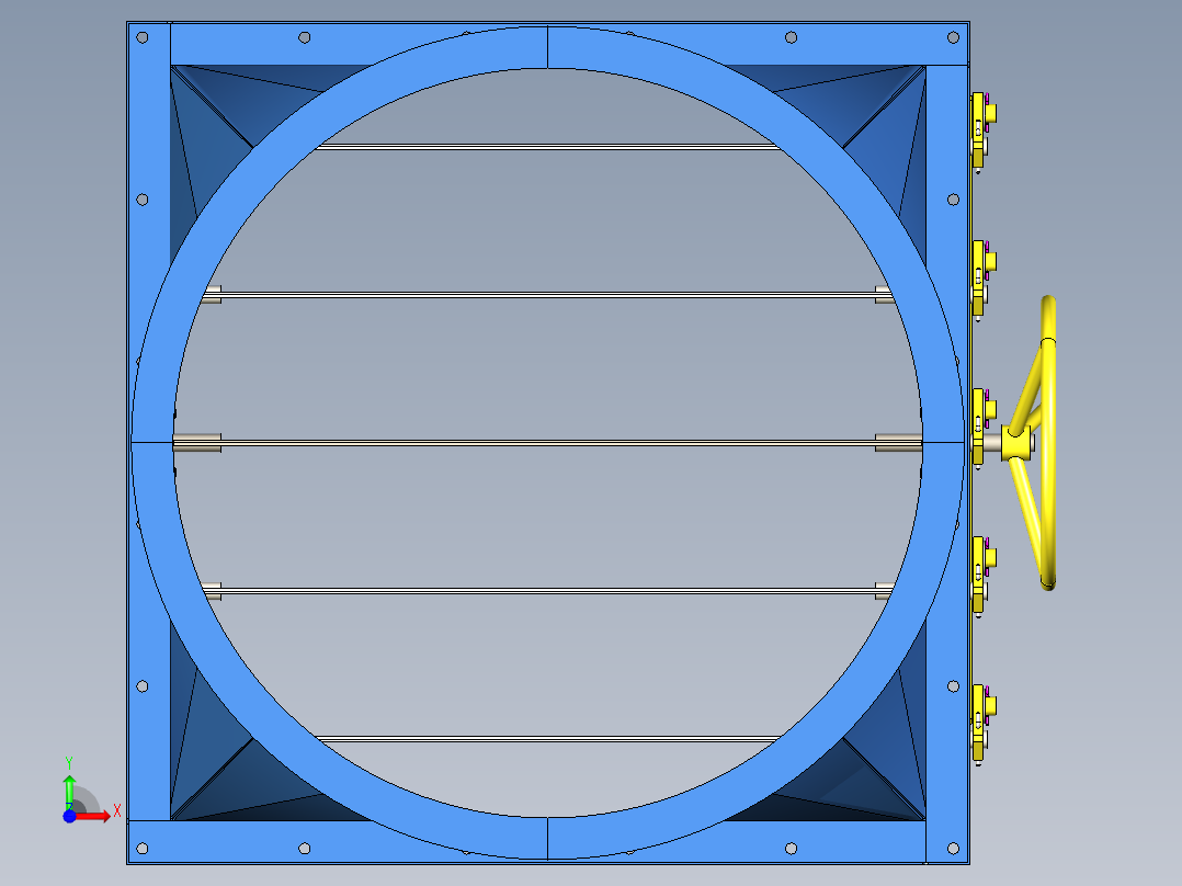 B2004430-手动百叶窗阻尼器前视图