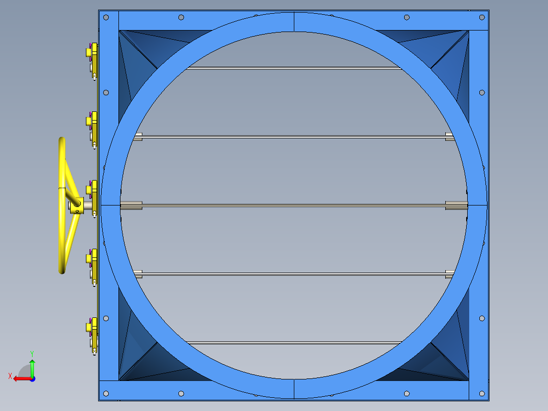 B2004430-手动百叶窗阻尼器后视图