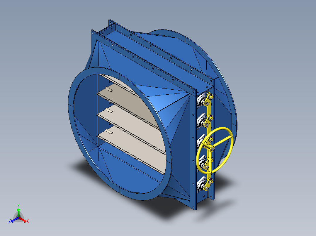 B2004430-手动百叶窗阻尼器正等轴测图