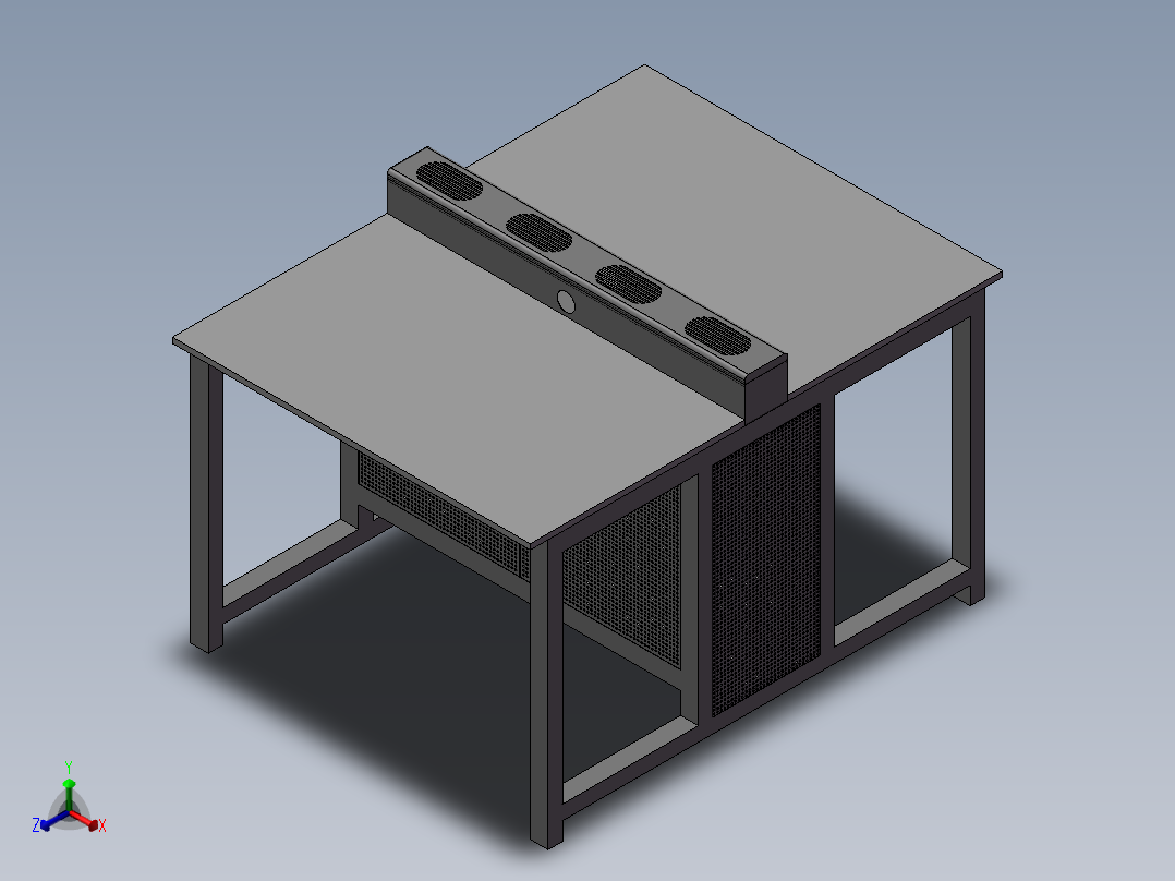 网吧桌子正等轴测图