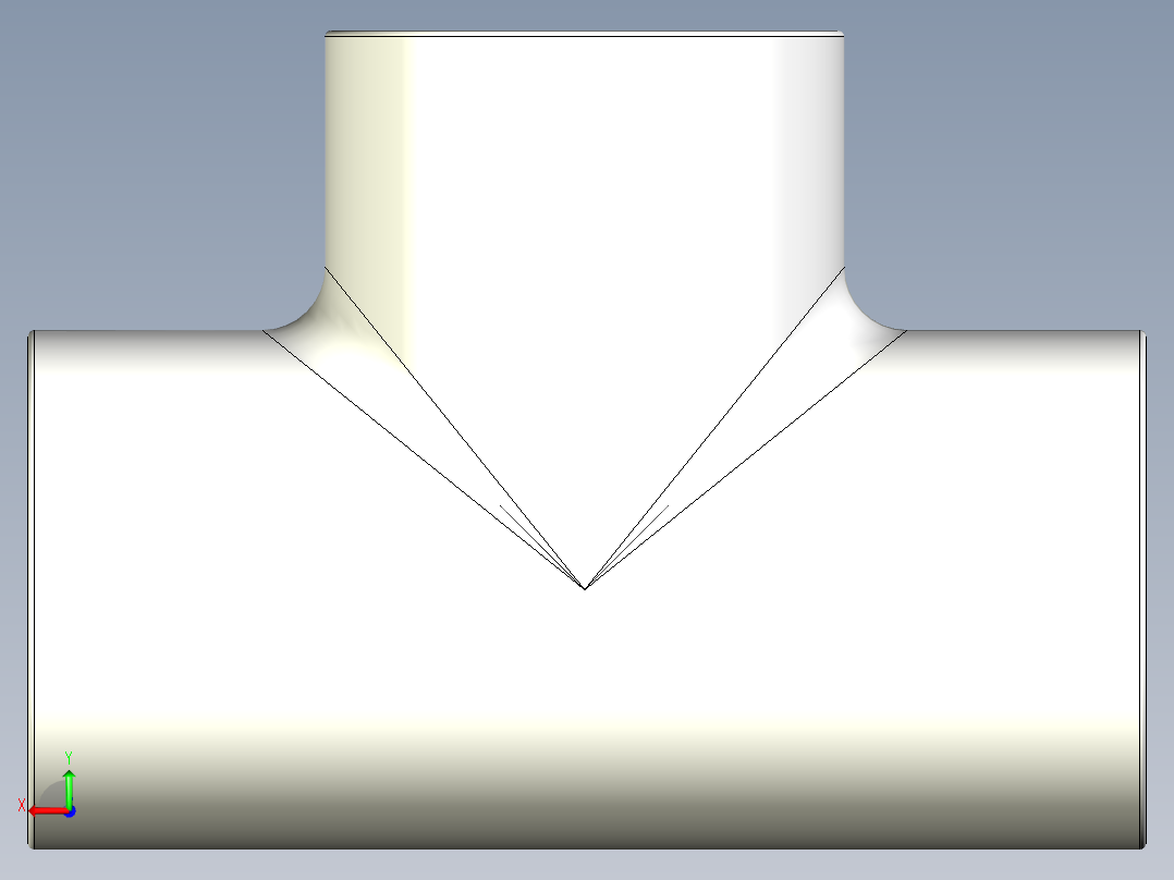 B3004425-1英寸PVC管的三通后视图