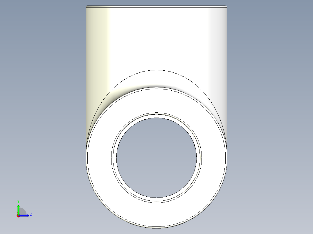 B3004425-1英寸PVC管的三通左视图