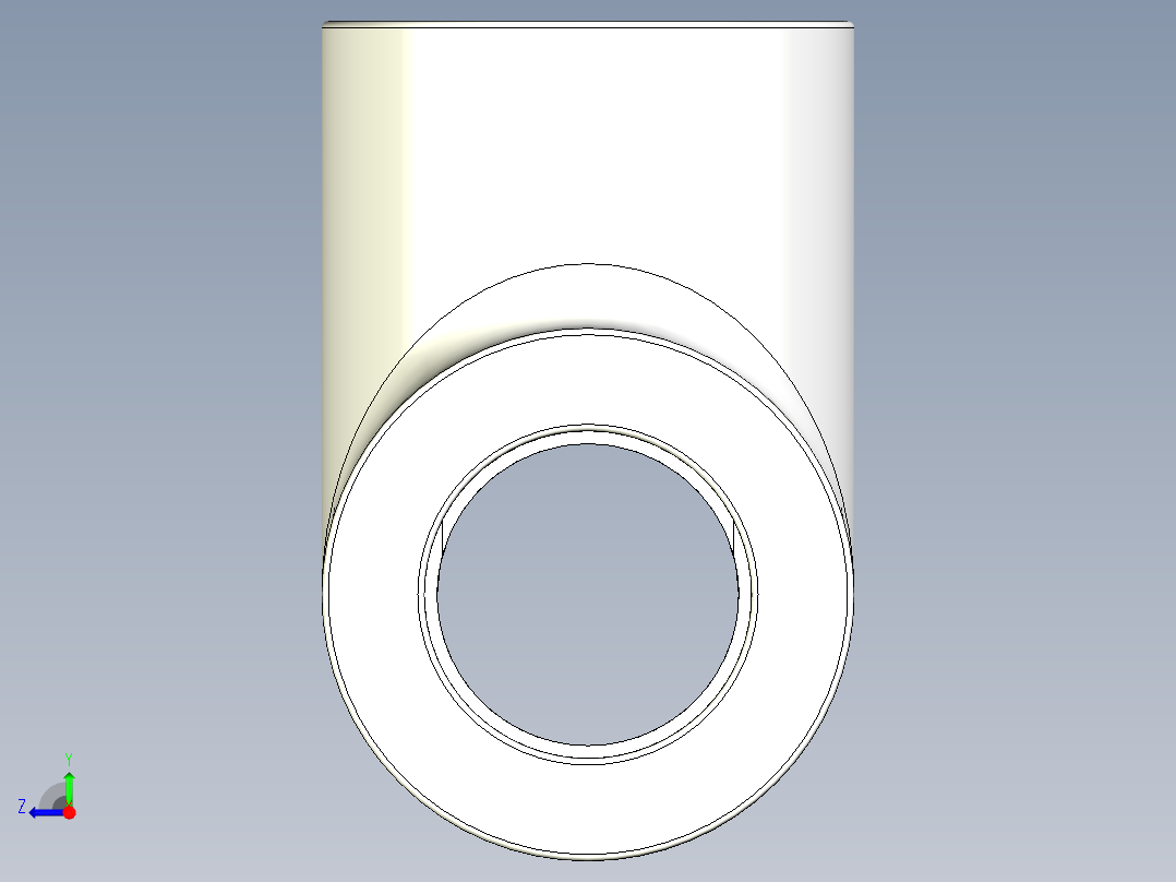 B3004425-1英寸PVC管的三通右视图