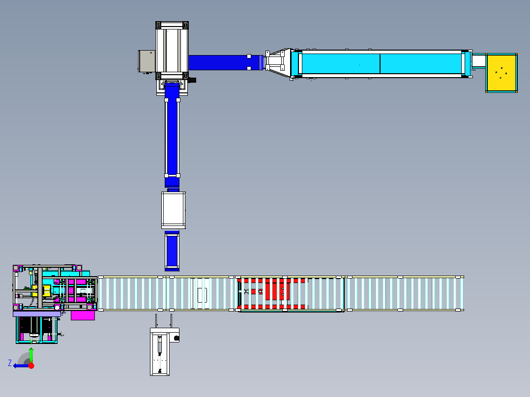 自动化接头包装流水线右视图