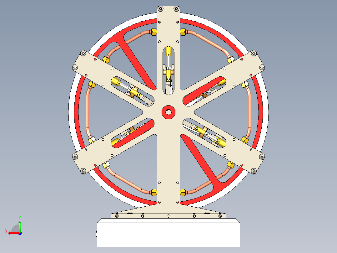 蒸汽机6-cylinder-steam-engine-1832-模型格式为 x_t后视图