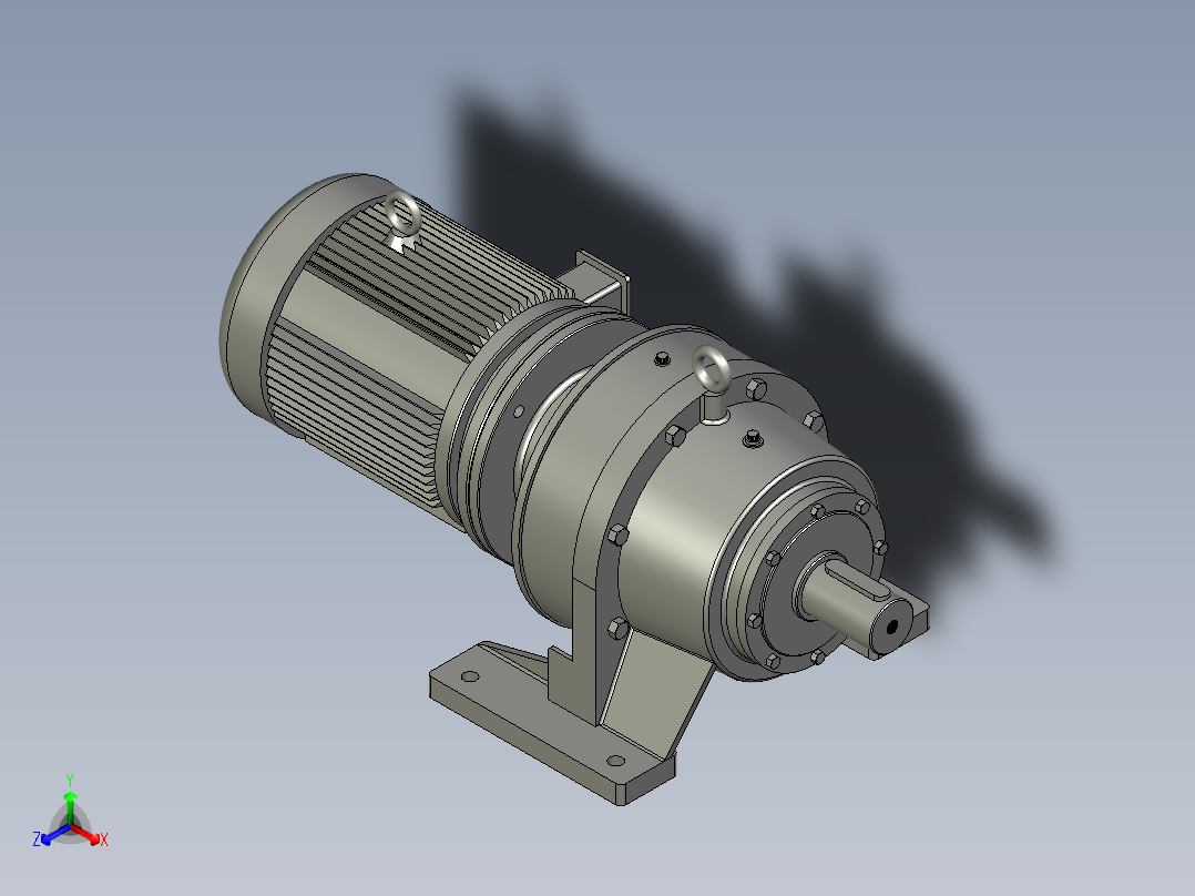 BWD型单级摆线针轮减速机BWD2-17-Y11-4P-M1-1正等轴测图