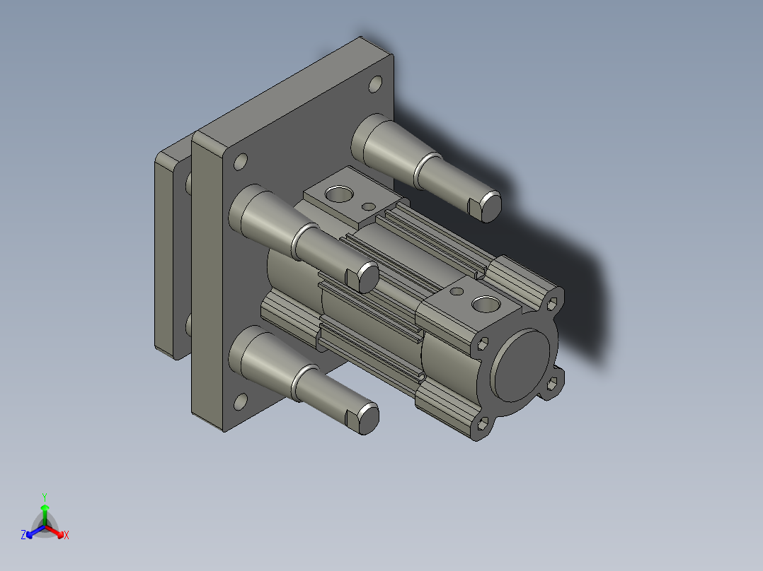CCDCP96SDB63-50-00四柱气缸正等轴测图