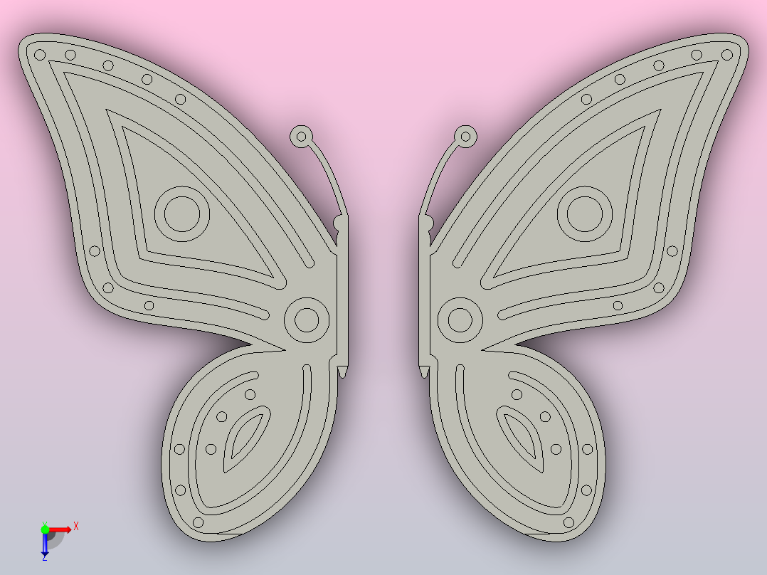 大蝴蝶柄俯视图