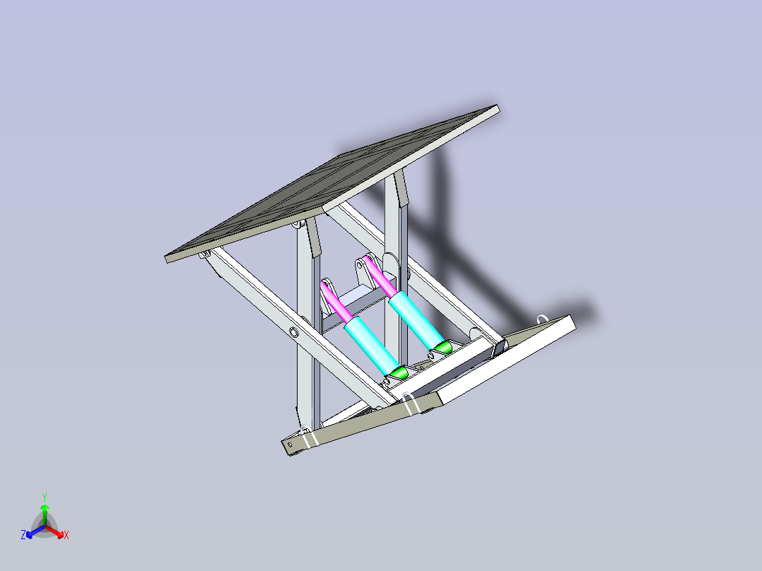 剪式升降机3D模型主视图