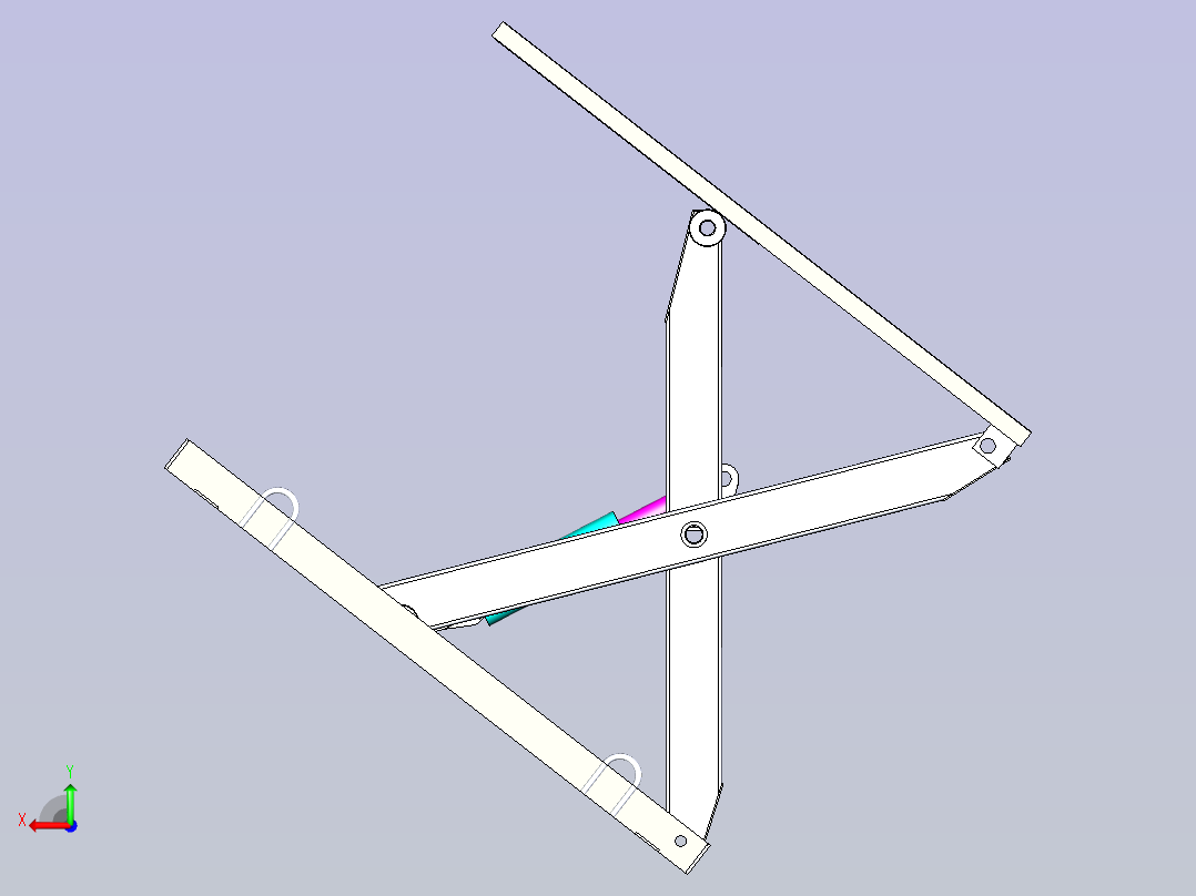 剪式升降机3D模型后视图