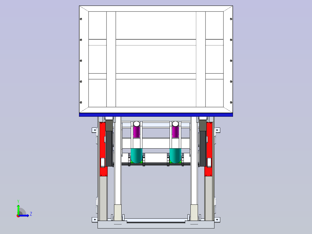 剪式升降机3D模型左视图