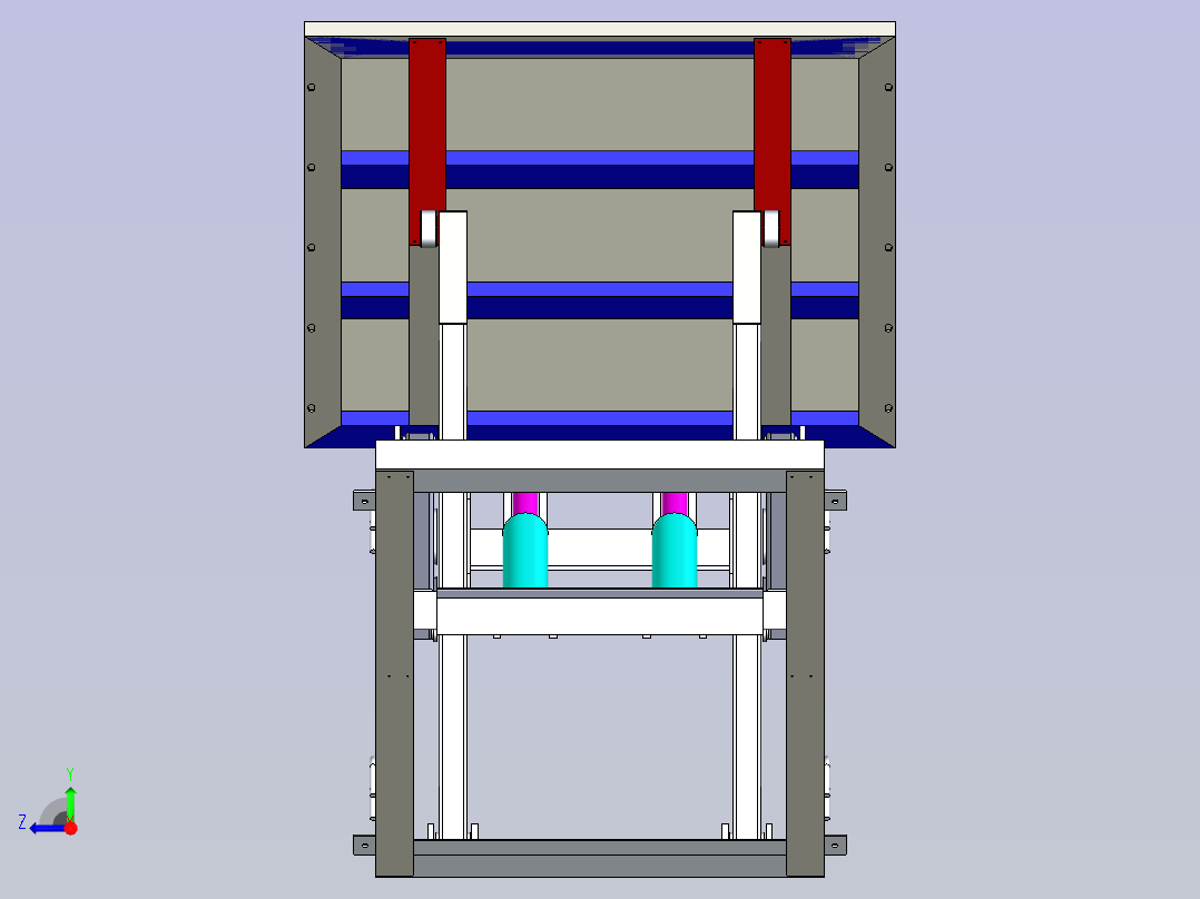 剪式升降机3D模型右视图