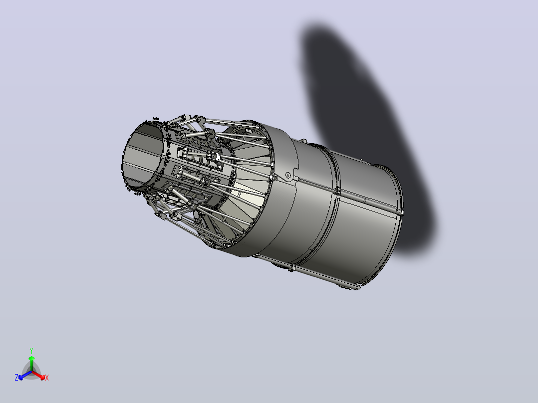 jet engine喷气发动机(含矢量喷管结构)主视图