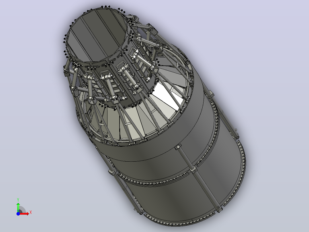 jet engine喷气发动机(含矢量喷管结构)前视图