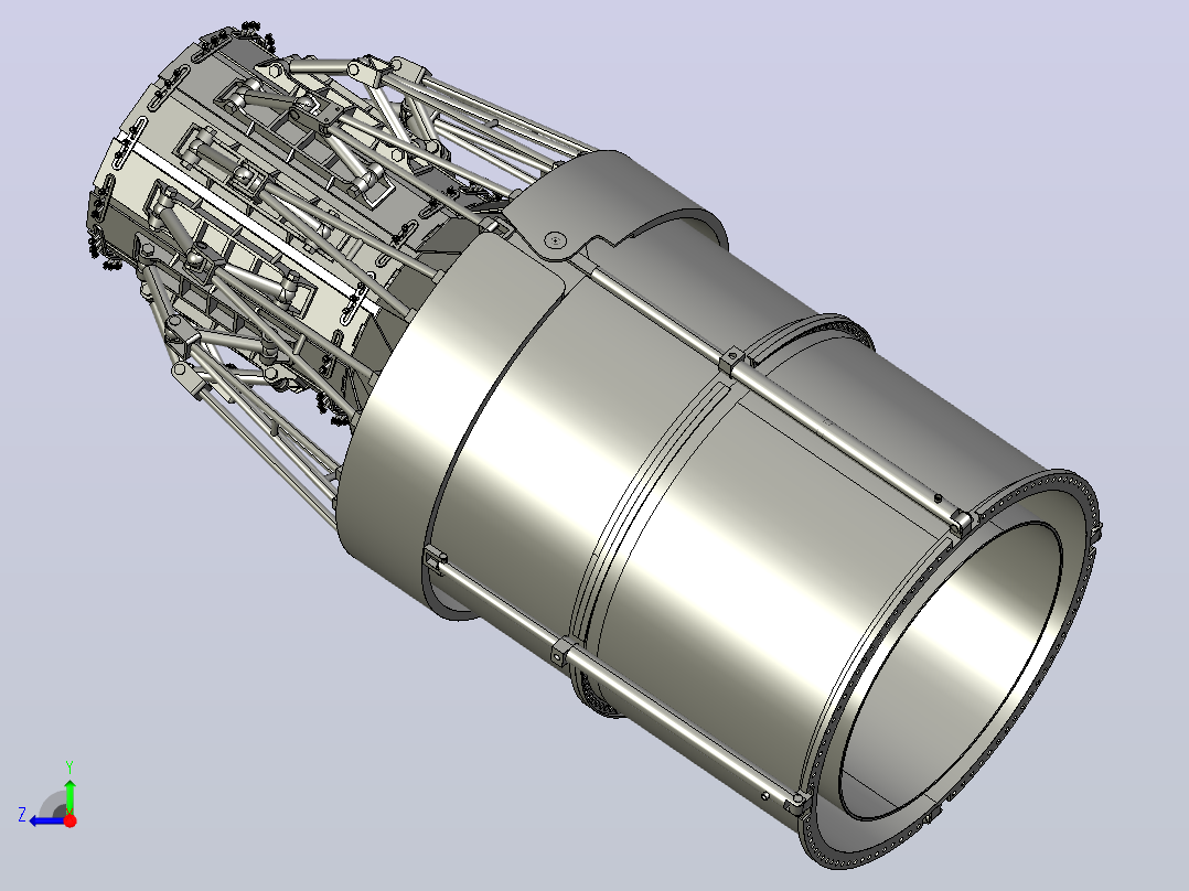 jet engine喷气发动机(含矢量喷管结构)右视图