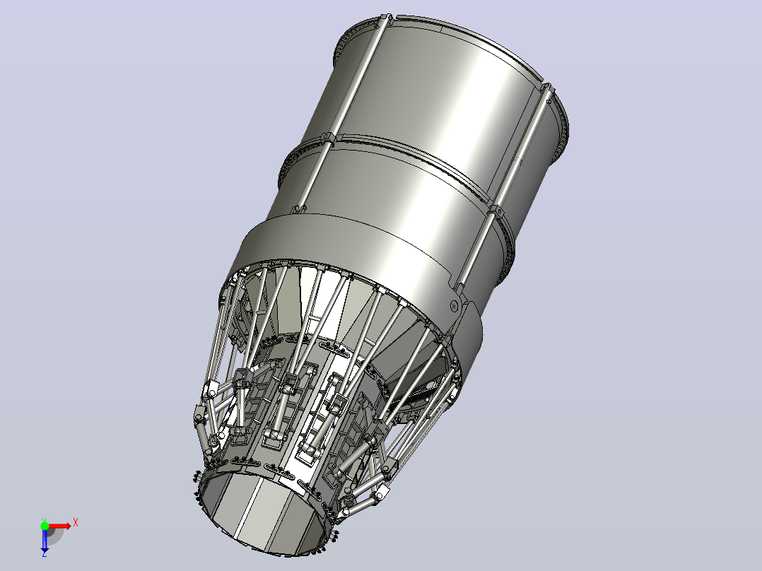jet engine喷气发动机(含矢量喷管结构)俯视图