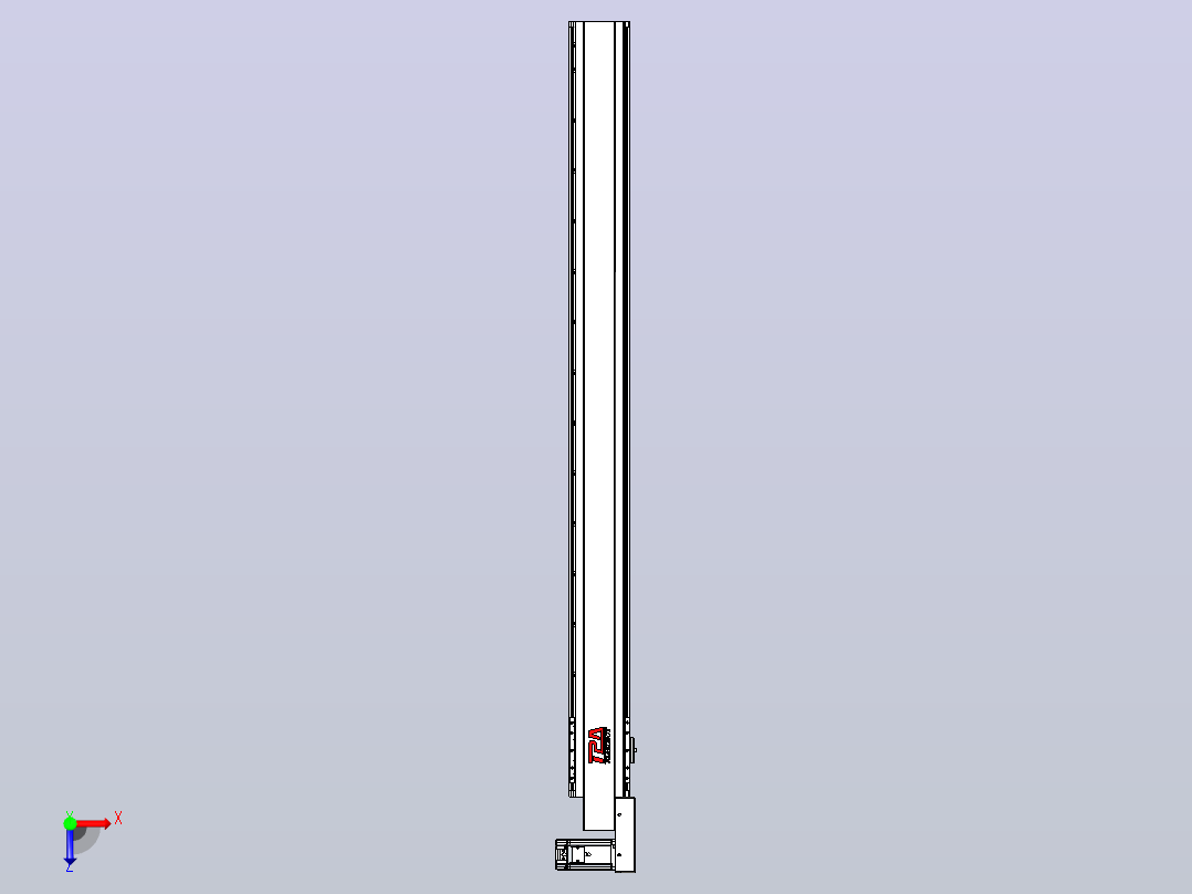 皮带直线轴半封闭可选导轨TPA-HNB-120D-110-L1300-MR-C-P40-N3俯视图