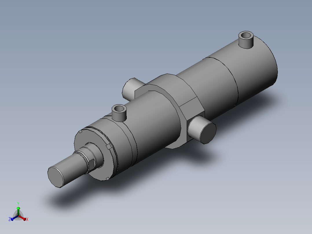 HSG-100X56-TC 高压、低压中间砲耳型液压工程油缸[HSG-100X56-300-TC]正等轴测图