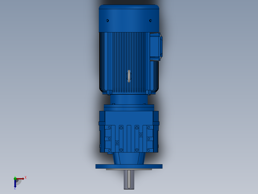 RF27法兰轴伸式安装斜齿轮减速机RF27-Y0.25-4P-71-M1-0°-Φ140俯视图