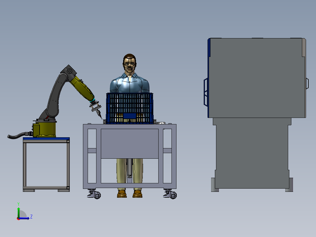 全自动修边设备sw2020可编辑左视图