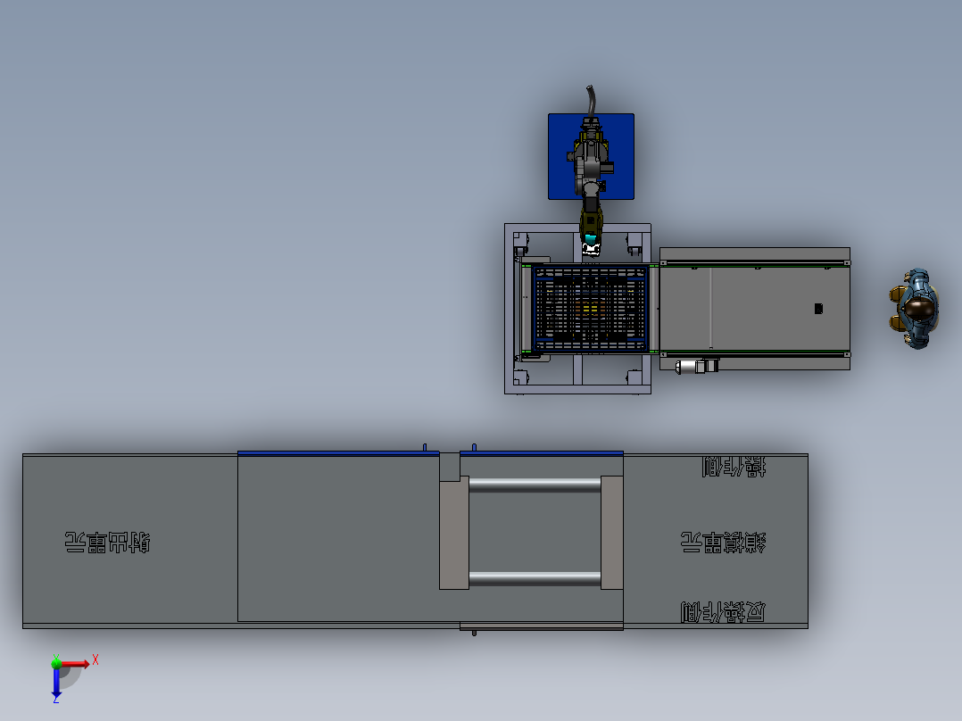 全自动修边设备sw2020可编辑俯视图