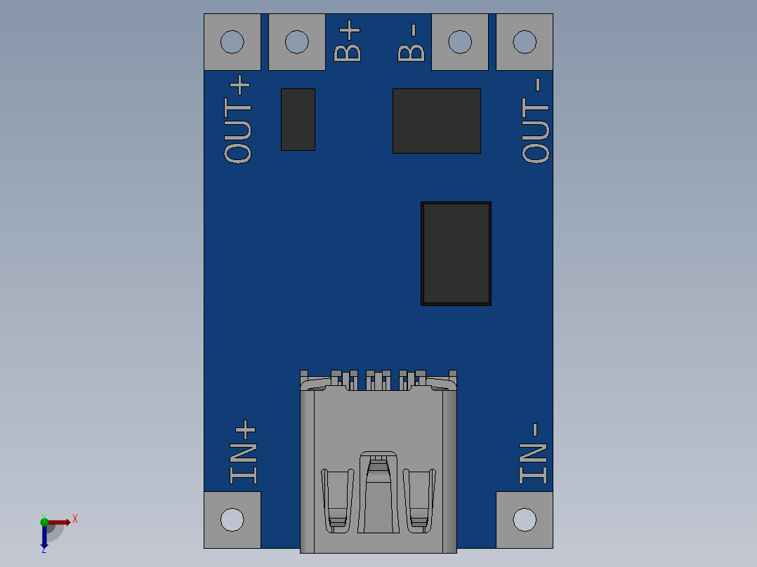 迷你USB锂离子电池充电器俯视图