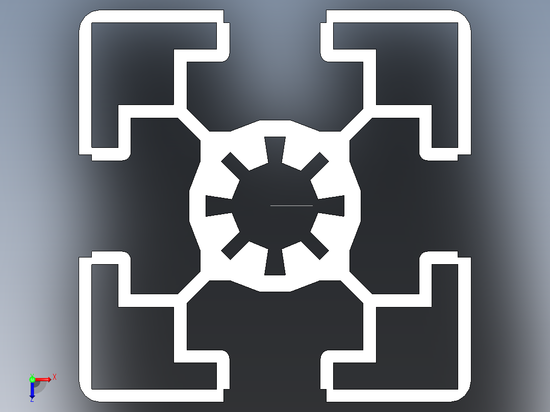 5款铝型材配件模型3D图纸 Solidworks设计俯视图