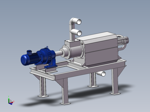 固液分离机3D图纸 蛟龙螺旋式固体液体分离器3d图纸三维模型