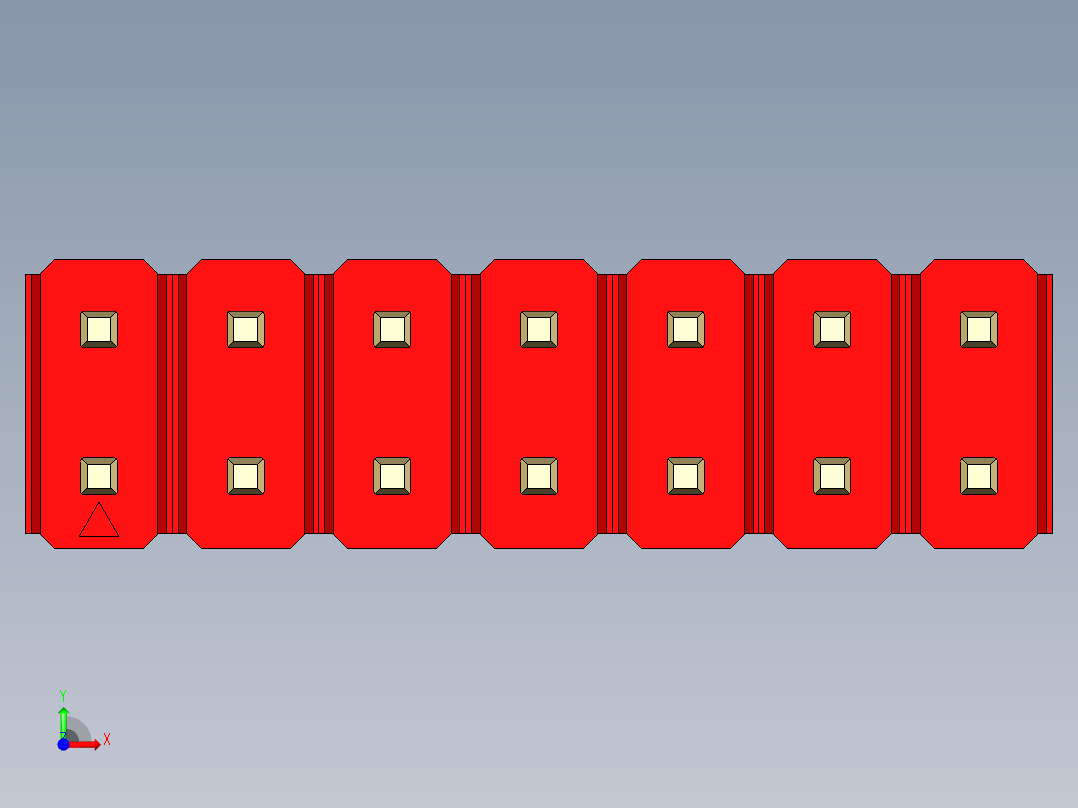彩色公头100mil（2.54mm）系列-DS1021_red_2x07p_100mil_Type1_rev1.0前视图