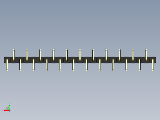 彩色公排针 100mil 2.54mm 系列-DS1022_black_23p_100mil_Type_SMT_R2_rev1.0后视缩略图