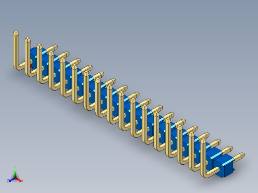 彩色公排针 100mil 2.54mm 系列-DS1022_blue_17p_100mil_TypeU_rev1.0