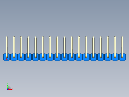 彩色公排针 100mil 2.54mm 系列-DS1022_blue_17p_100mil_TypeU_rev1.0前视缩略图