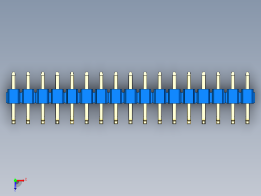 彩色公排针 100mil 2.54mm 系列-DS1022_blue_17p_100mil_TypeU_rev1.0俯视缩略图