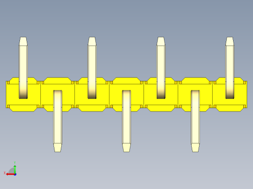 彩色公排针 100mil 2.54mm 系列-DS1022_yellow_07p_100mil_Type_SMT_R1_rev1.0后视缩略图