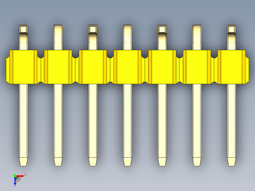 彩色公排针 100mil 2.54mm 系列-DS1022_yellow_07p_100mil_Type_SMT_R1_rev1.0俯视缩略图