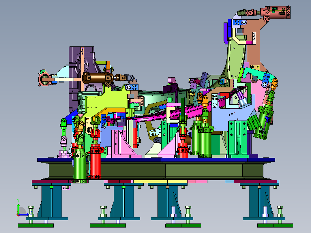 小汽车侧板焊接工装左视图