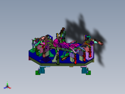小汽车侧板焊接工装正等轴测缩略图