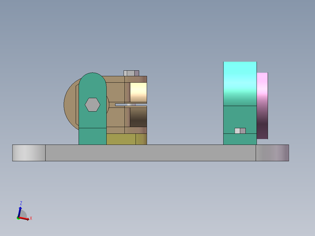 钻孔支架镗43孔夹具设计右视图