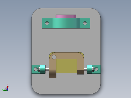 钻孔支架镗43孔夹具设计俯视缩略图