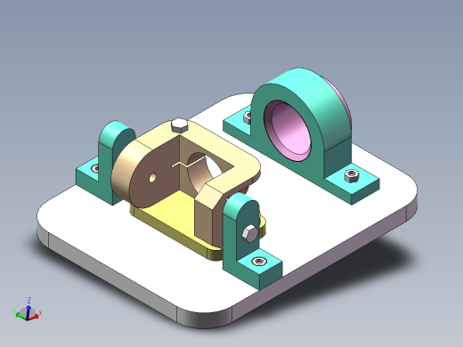 钻孔支架镗43孔夹具设计正等轴测缩略图