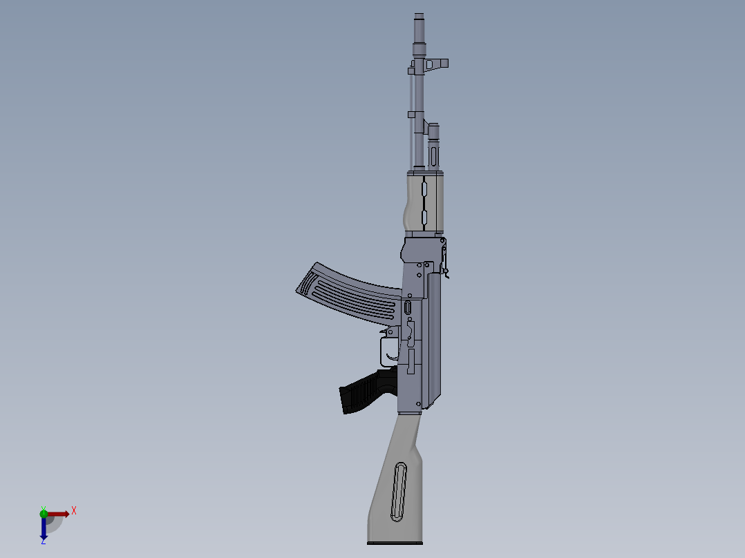 突击步枪AK47俯视图