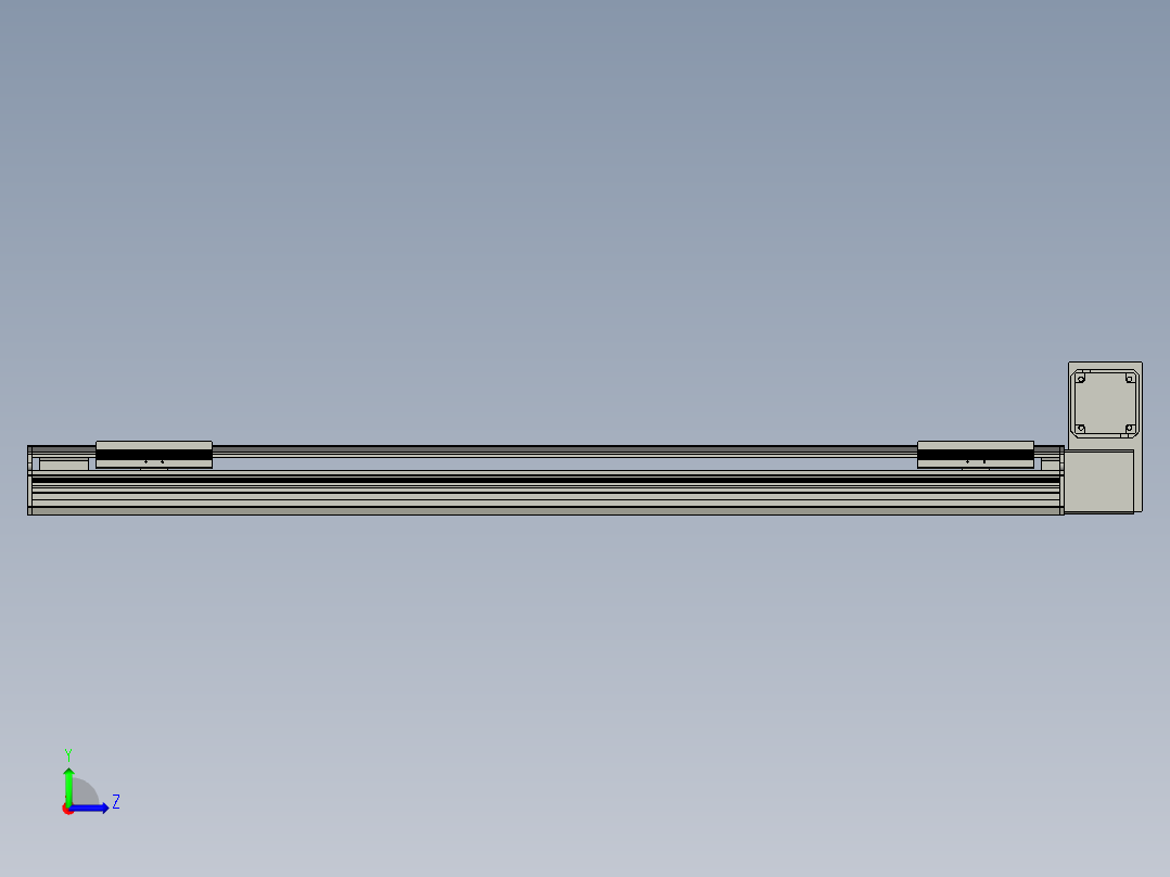 直线模组LHB17-L40-S1050-RU设计图纸左视图