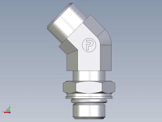 卡套式工业通用硬管接头EO_Adjustable_locknut_45_deg_elbow_VEE12LMOROMDCF后视缩略图