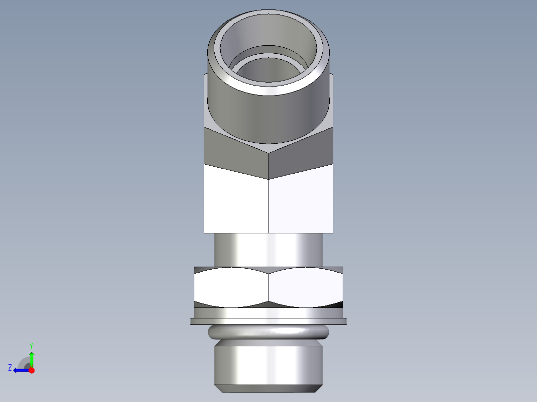 卡套式工业通用硬管接头EO_Adjustable_locknut_45_deg_elbow_VEE12LMOROMDCF右视图
