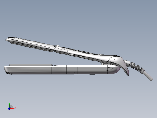 直发棒卷发器三维模型前视缩略图