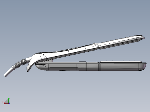 直发棒卷发器三维模型后视缩略图