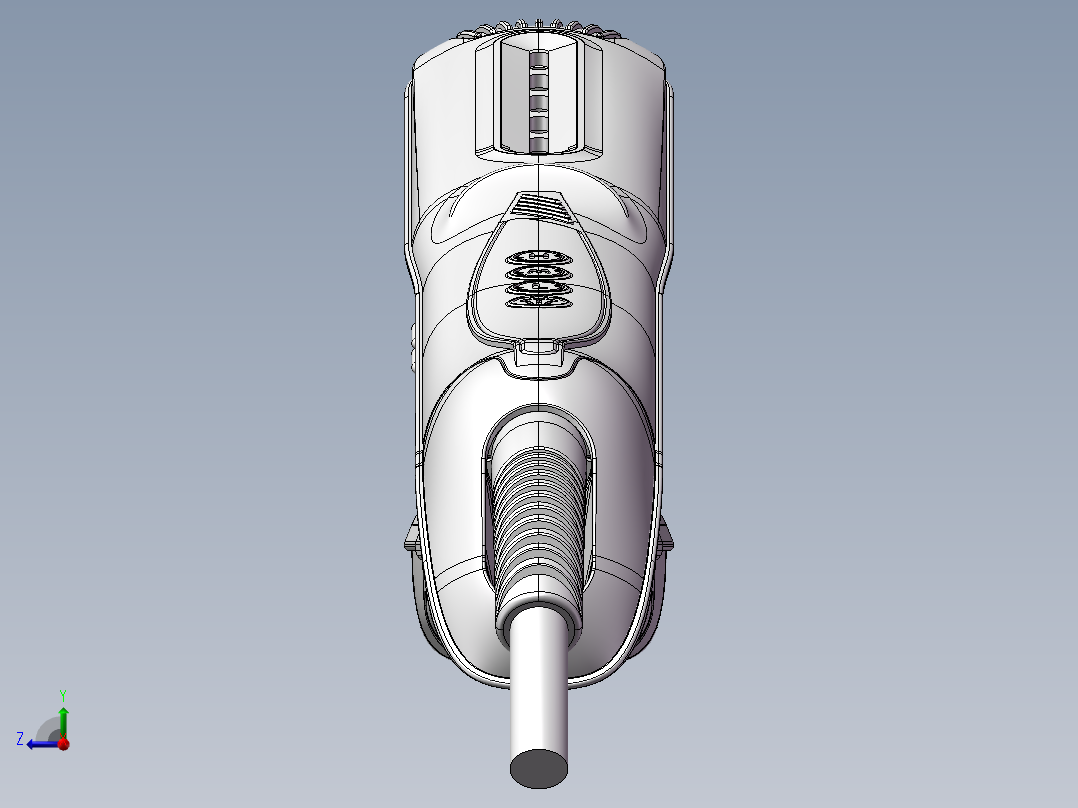 直发棒卷发器三维模型右视图