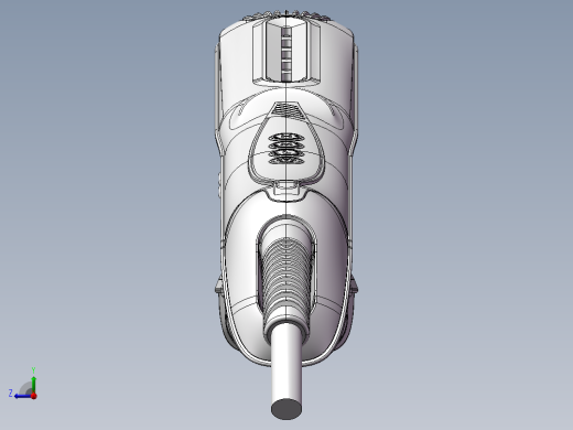 直发棒卷发器三维模型右视缩略图