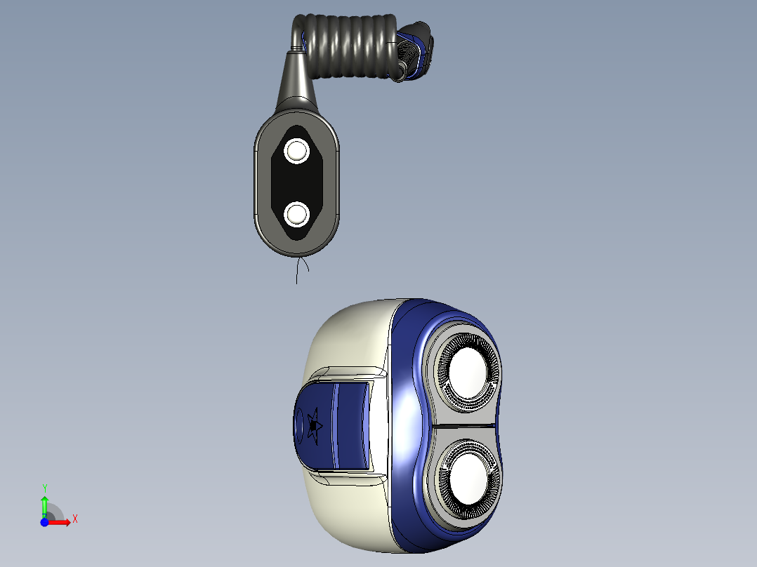 双刀头剃须刀前视图